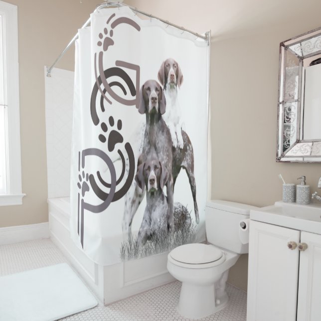 German Shorthaired Pointer (GSP) Shower Curtain (In Situ)