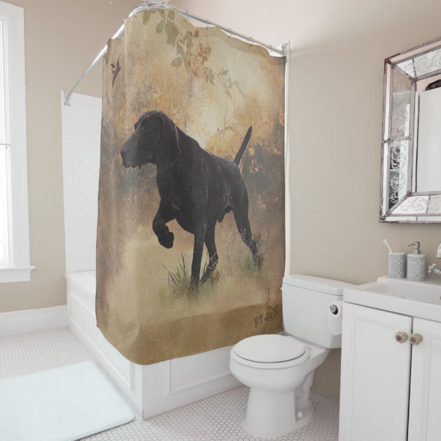 German Shorthaired Pointer (GSP) Shower Curtain (In Situ)