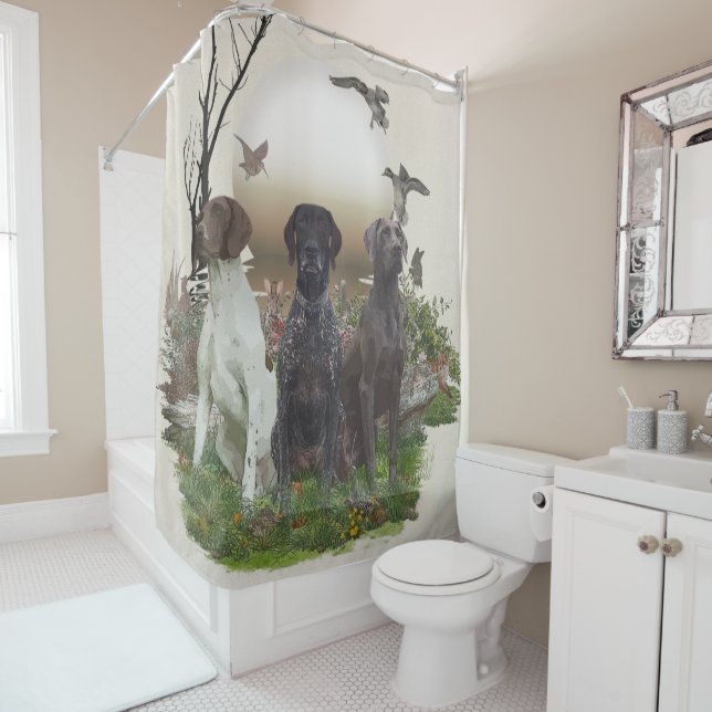 German Shorthaired Pointer (GSP) Shower Curtain (In Situ)
