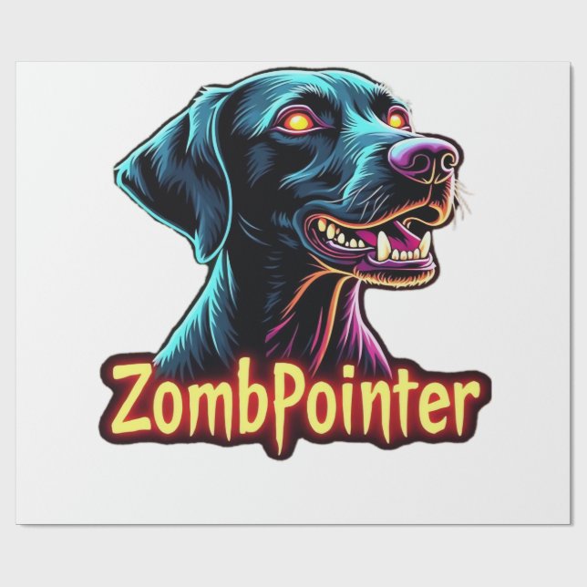 German Shorthaired Pointer GSP Zombie Dog Hallowee Wrapping Paper (Flat)