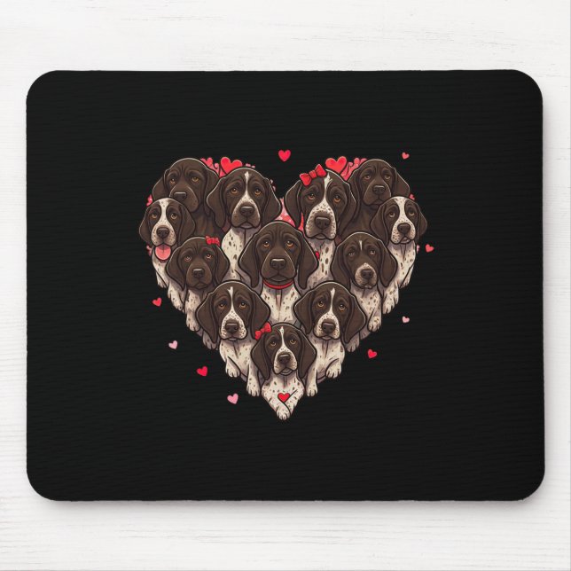 German Shorthaired Pointer Heart Valentine Womens  Mouse Pad (Front)