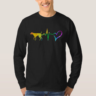 German Shorthaired Pointer Heartbeat Colourful Dog T-Shirt