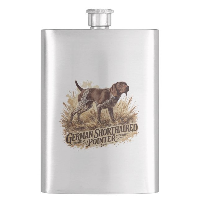 German Shorthaired Pointer  Hip Flask (Front)