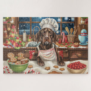 German Shorthaired Pointer Holiday Baking: Festive Jigsaw Puzzle