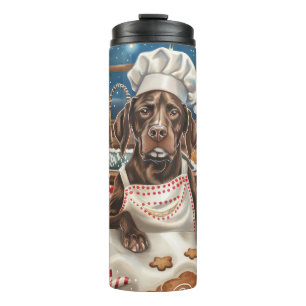 German Shorthaired Pointer Holiday Baking: Festive Thermal Tumbler