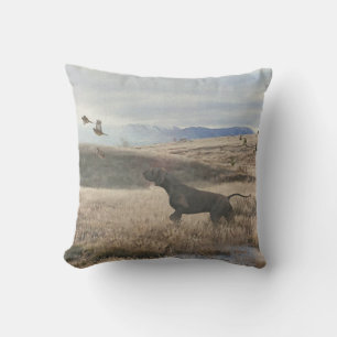 German Shorthaired Pointer hunt quail , Art   Cushion