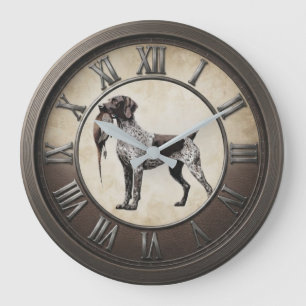 German Shorthaired Pointer Hunting Dog Pheasant Large Clock