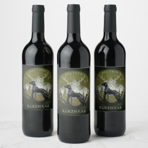 German Shorthaired Pointer , Hunting  logo  Wine Label