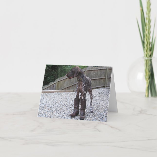 German Shorthaired Pointer in Boots Card (Front)