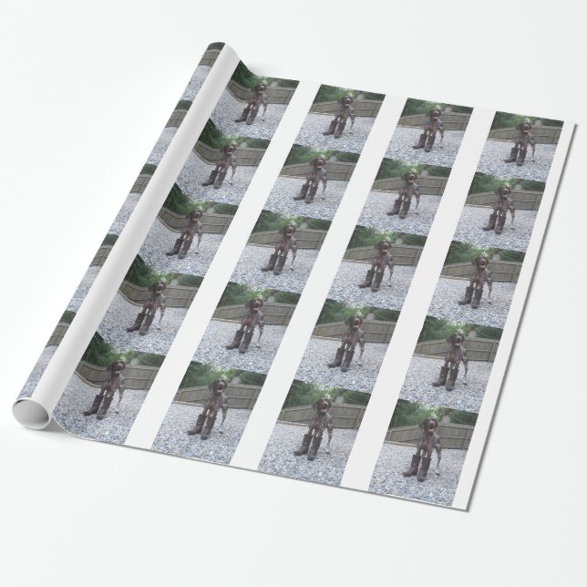 German Shorthaired Pointer in Boots Wrapping Paper (Unrolled)