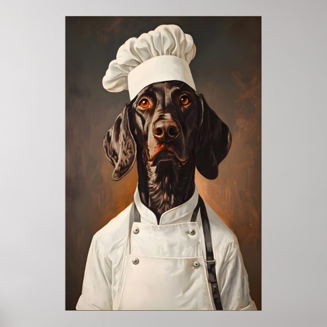 German Shorthaired Pointer In Chefs Hat Poster (Front)