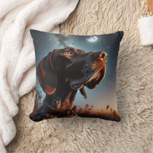 German Shorthaired Pointer in the Night Sky Stars Cushion