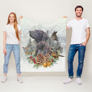 German Shorthaired Pointer in winter Fleece Blanket