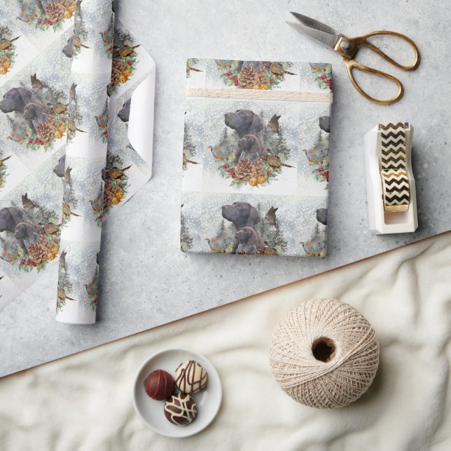 German Shorthaired Pointer in winter     Wrapping Paper (Crafts)