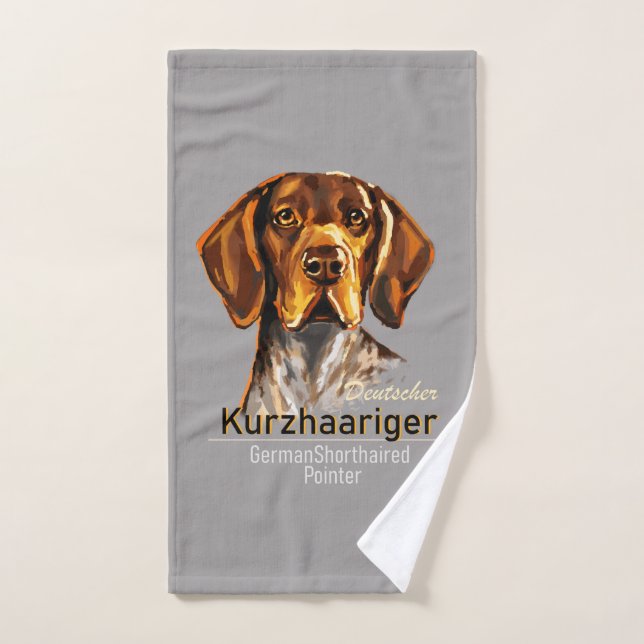 German Shorthaired Pointer Kurzhaar Bath Towel Set (Hand Towel)
