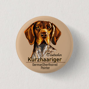 German Shorthaired Pointer Kurzhaar Keychain 3 Cm Round Badge