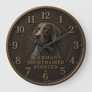 German Shorthaired Pointer Large Clock