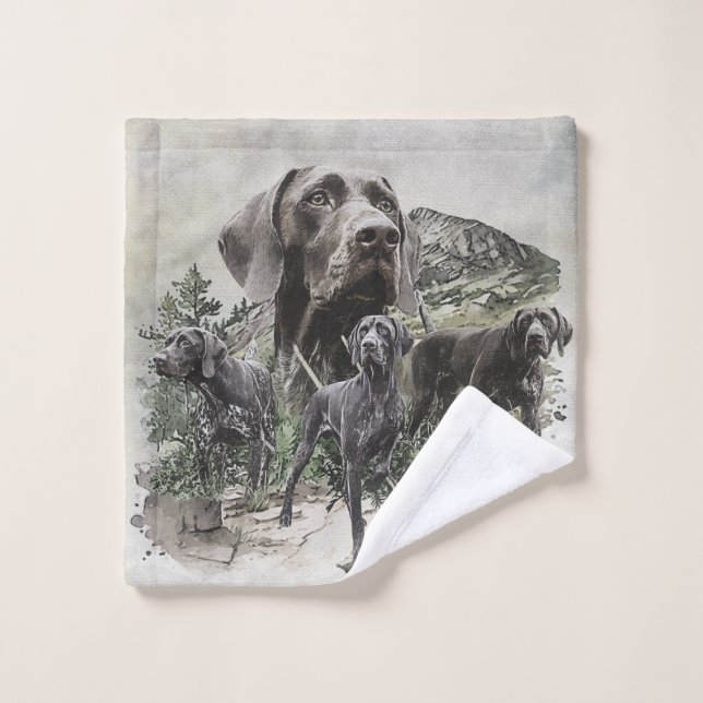 German Shorthaired Pointer Lovers Bath Towel Set (Wash Cloth)
