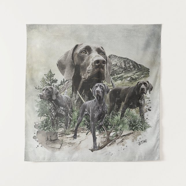 German Shorthaired Pointer Lovers Tapestry (Front)