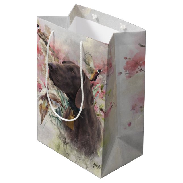 German shorthaired pointer  medium gift bag (Back Angled)