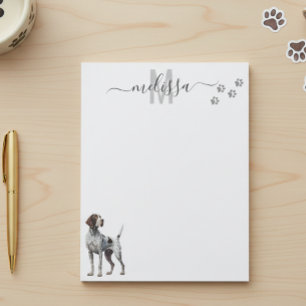German Shorthaired Pointer Monogram Personalised Notepad