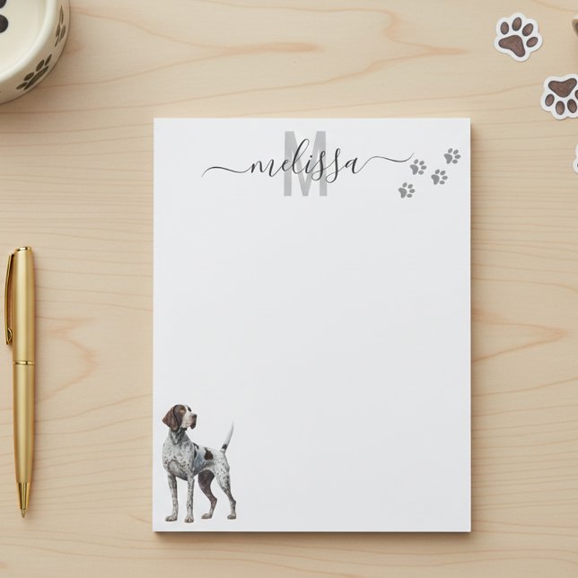 German Shorthaired Pointer Monogram Personalised  Notepad (Creator Uploaded)