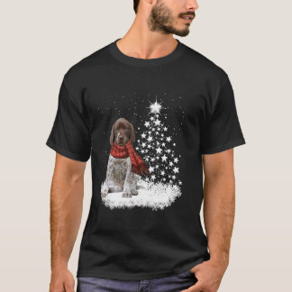 German Shorthaired Pointer On Snow Christmas Tree  T-Shirt