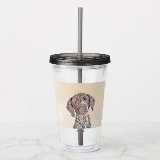 German Shorthaired Pointer Painting - Dog Art Acrylic Tumbler (Front)