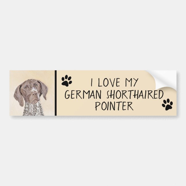 German Shorthaired Pointer Painting - Dog Art Bumper Sticker (Front)