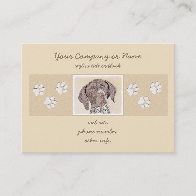 German Shorthaired Pointer Painting - Dog Art Business Card (Front)