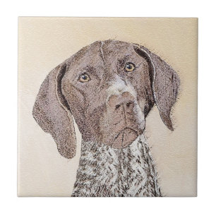 German Shorthaired Pointer Painting - Dog Art Ceramic Tile