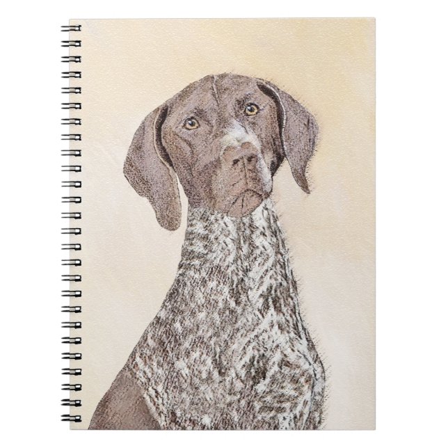 German Shorthaired Pointer Painting - Dog Art Notebook (Front)