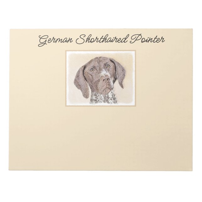German Shorthaired Pointer Painting - Dog Art Notepad (Front)