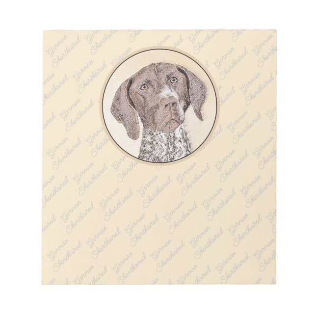 German Shorthaired Pointer Painting - Dog Art Notepad (Front)