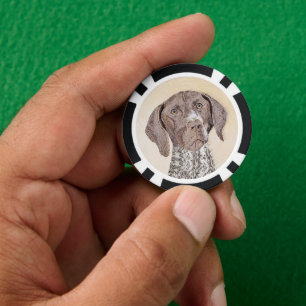 German Shorthaired Pointer Painting - Dog Art Poker Chips