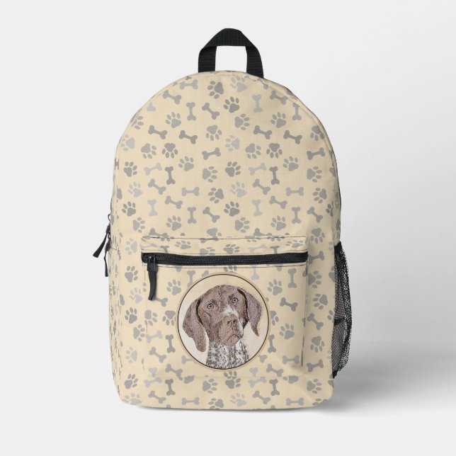 German Shorthaired Pointer Painting - Dog Art Printed Backpack (Front)