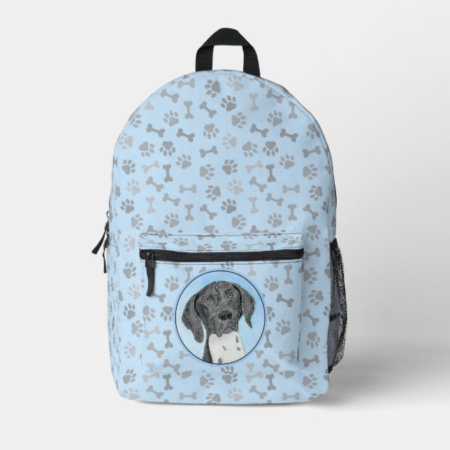 German Shorthaired Pointer Painting - Dog Art Printed Backpack (Front)