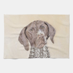 German Shorthaired Pointer Painting - Dog Art Tea Towel