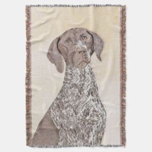 German Shorthaired Pointer Painting - Dog Art Throw Blanket