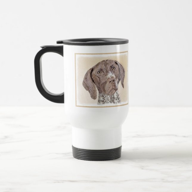 German Shorthaired Pointer Painting - Dog Art Travel Mug (Left)