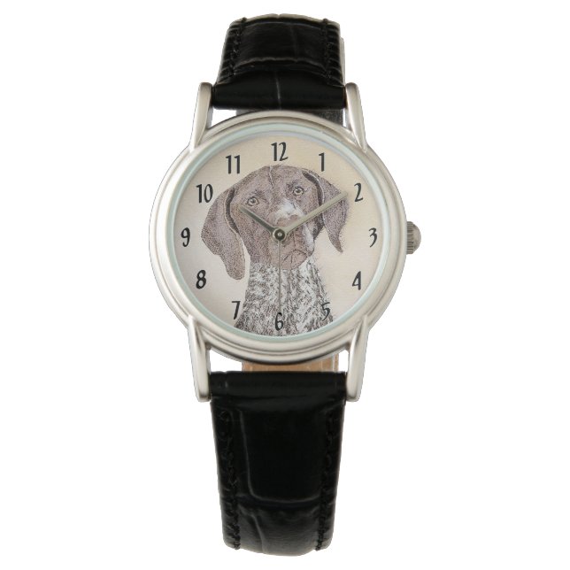 German Shorthaired Pointer Painting - Dog Art Watch (Front)