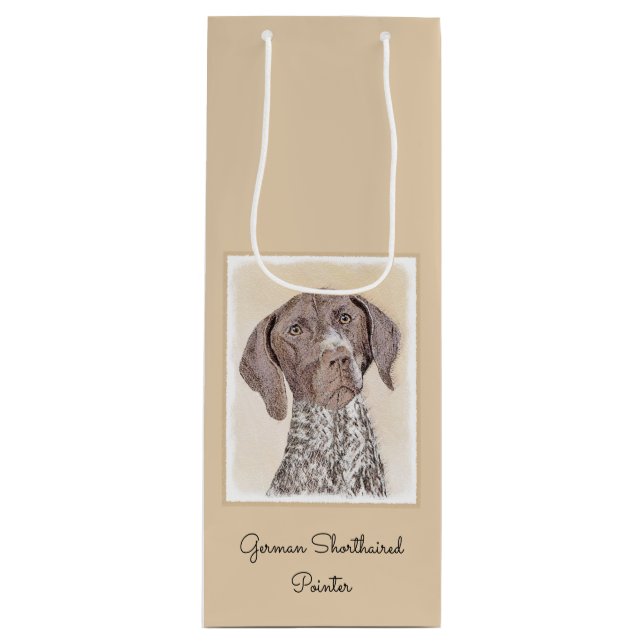 German Shorthaired Pointer Painting - Dog Art Wine Gift Bag (Front)