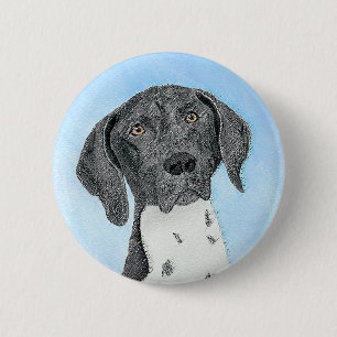 German Shorthaired Pointer Painting - Original Art 6 Cm Round Badge
