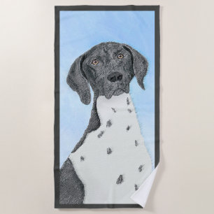German Shorthaired Pointer Painting - Original Art Beach Towel