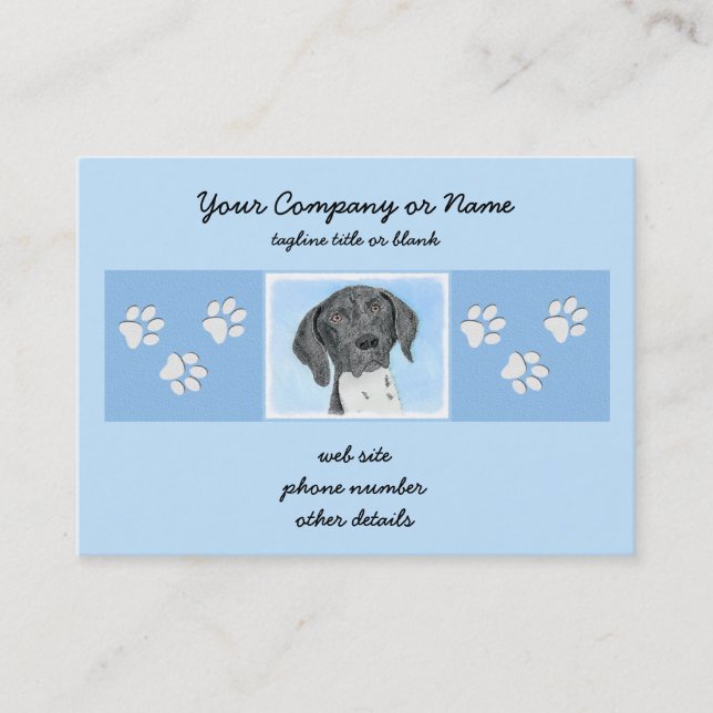 German Shorthaired Pointer Painting - Original Art Business Card (Front)