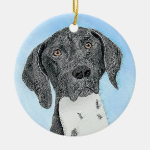 German Shorthaired Pointer Painting - Original Art Ceramic Ornament