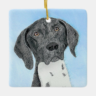 German Shorthaired Pointer Painting - Original Art Ceramic Ornament