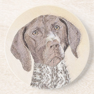 German Shorthaired Pointer Painting - Original Art Coaster