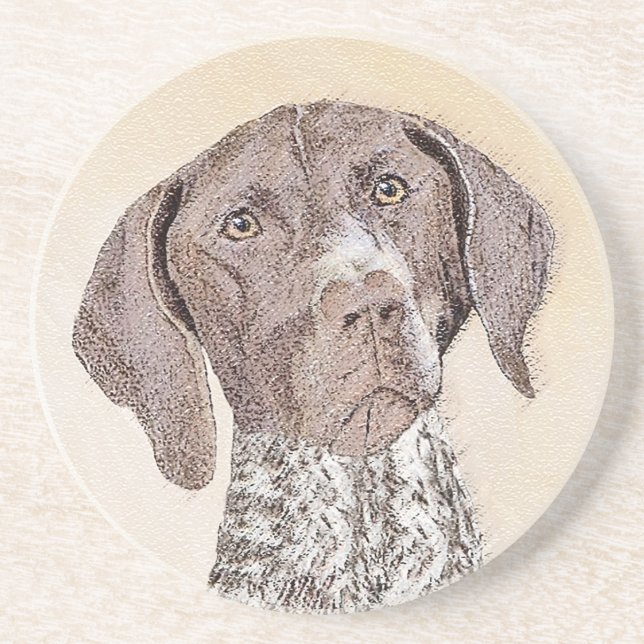 German Shorthaired Pointer Painting - Original Art Coaster (Front)
