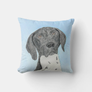 German Shorthaired Pointer Painting - Original Art Cushion